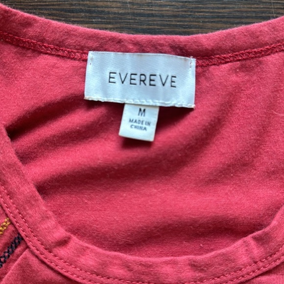 Evereve Embroidered Stripes Tank Top Red Medium - Picture 3 of 7